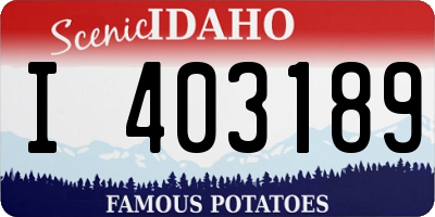 ID license plate I403189
