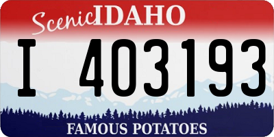 ID license plate I403193