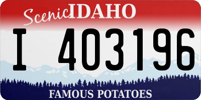 ID license plate I403196