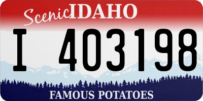 ID license plate I403198