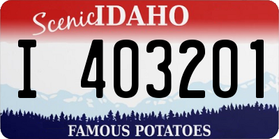 ID license plate I403201