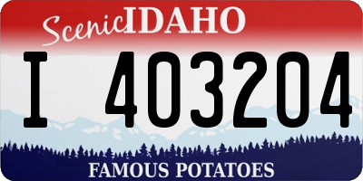 ID license plate I403204
