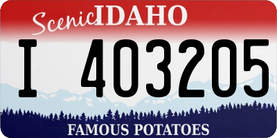 ID license plate I403205