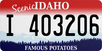 ID license plate I403206
