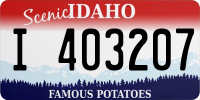 ID license plate I403207