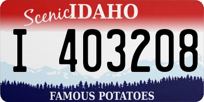 ID license plate I403208