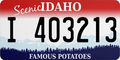 ID license plate I403213