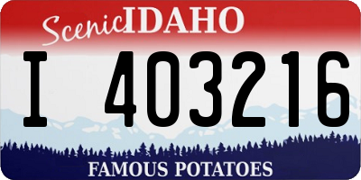 ID license plate I403216