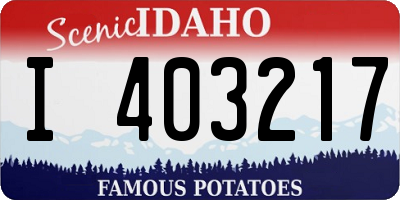 ID license plate I403217