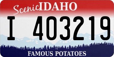 ID license plate I403219