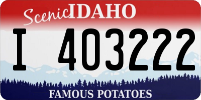 ID license plate I403222