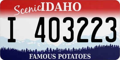 ID license plate I403223