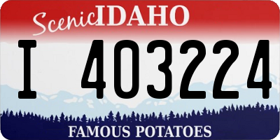 ID license plate I403224