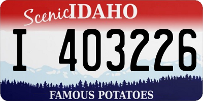 ID license plate I403226
