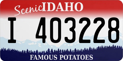 ID license plate I403228