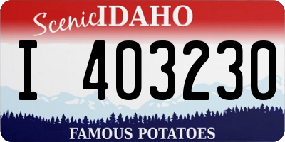 ID license plate I403230
