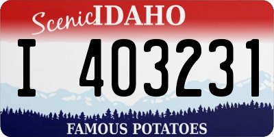 ID license plate I403231