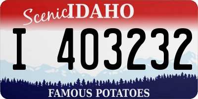 ID license plate I403232