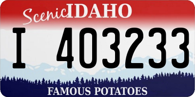 ID license plate I403233