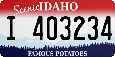 ID license plate I403234