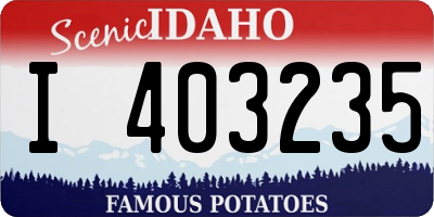 ID license plate I403235