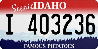 ID license plate I403236