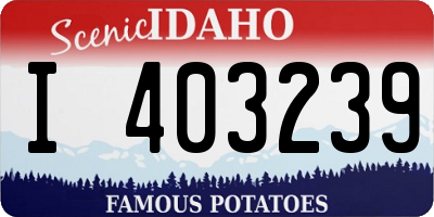 ID license plate I403239