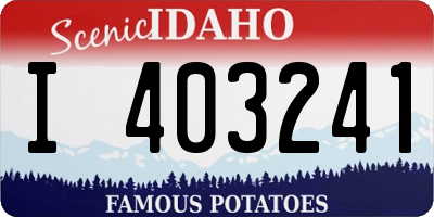 ID license plate I403241