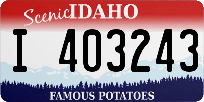 ID license plate I403243
