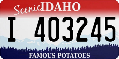 ID license plate I403245