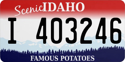 ID license plate I403246