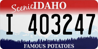 ID license plate I403247