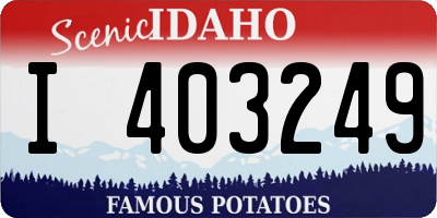 ID license plate I403249