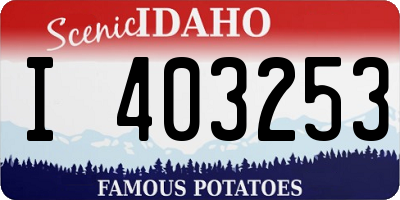 ID license plate I403253