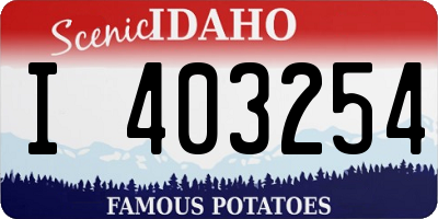 ID license plate I403254