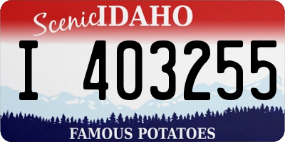 ID license plate I403255