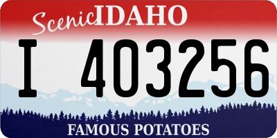 ID license plate I403256