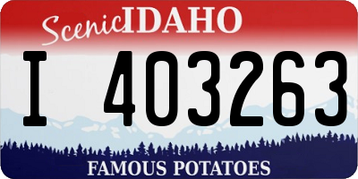 ID license plate I403263