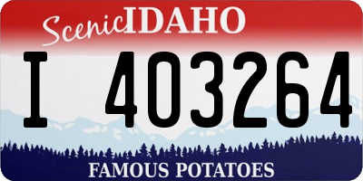 ID license plate I403264