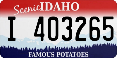 ID license plate I403265