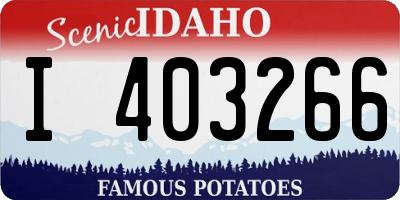 ID license plate I403266