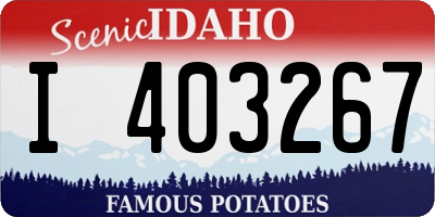 ID license plate I403267