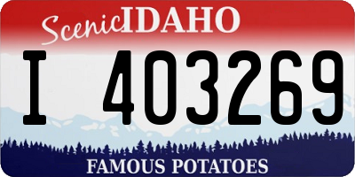 ID license plate I403269