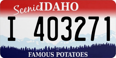 ID license plate I403271