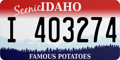 ID license plate I403274