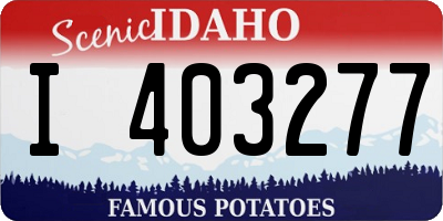 ID license plate I403277