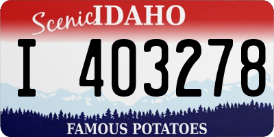 ID license plate I403278