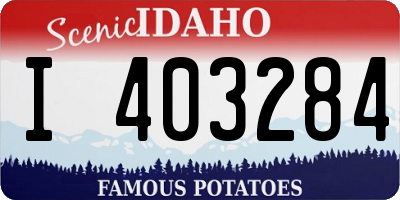 ID license plate I403284