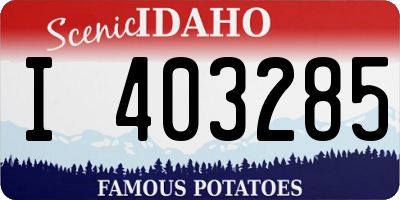 ID license plate I403285