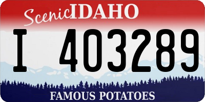 ID license plate I403289